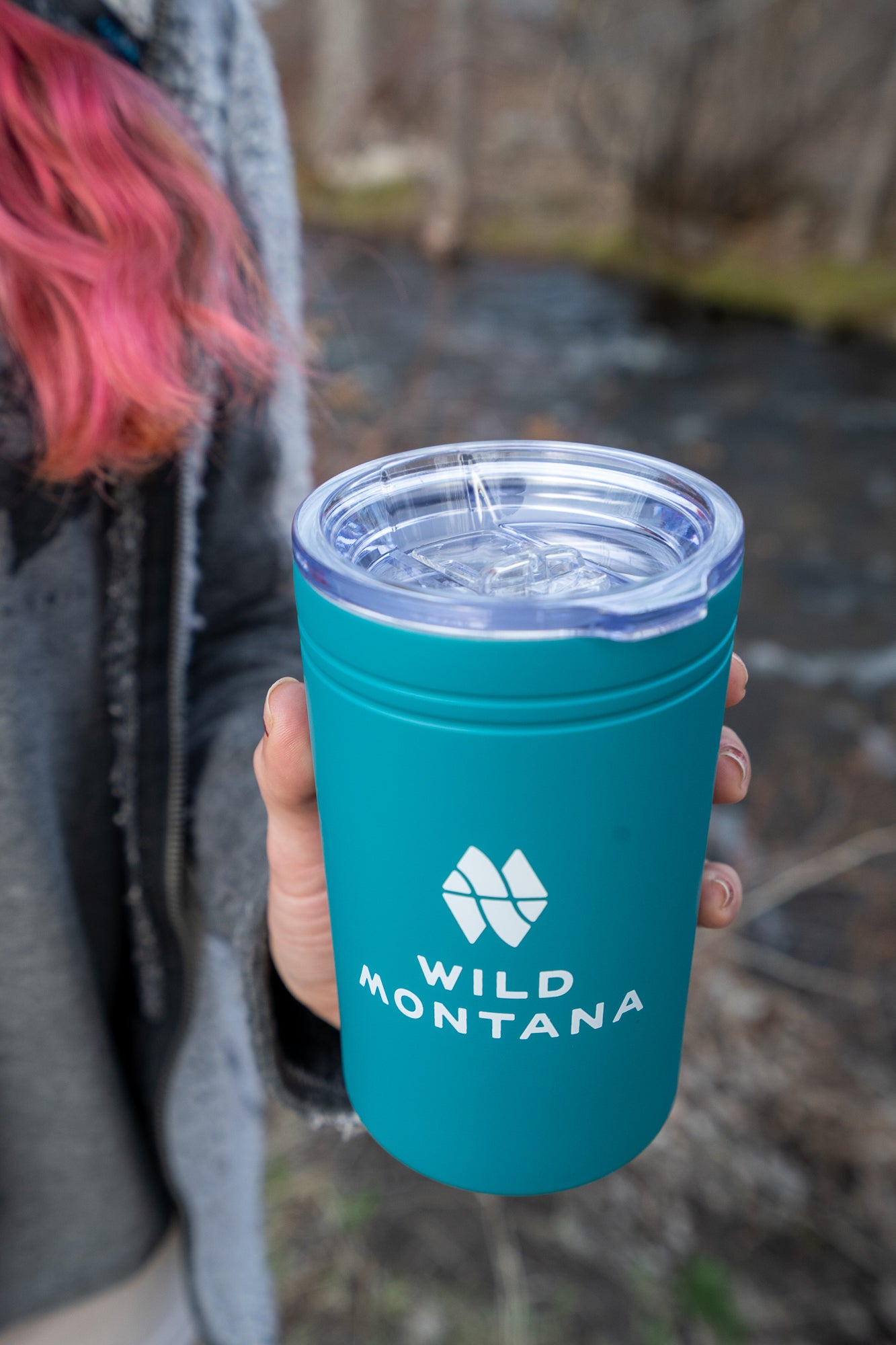 Wild Montana Teal Tumbler and Can Insulator