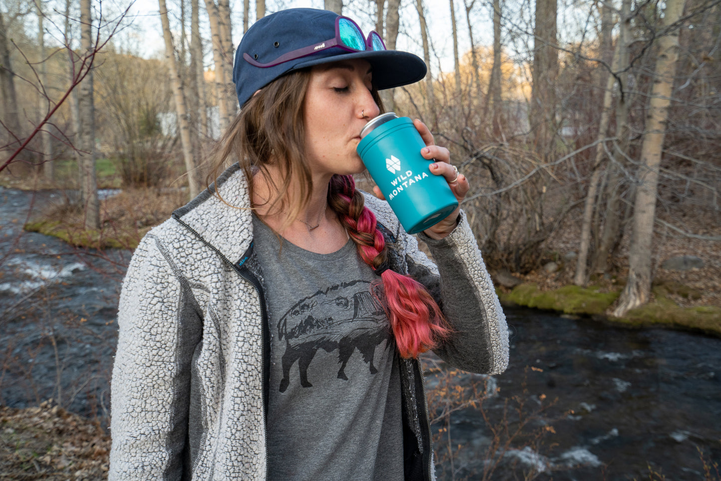 Wild Montana Teal Tumbler and Can Insulator